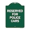 Signmission Designer Series Reserved for Police Cars, Green & White Aluminum Sign, 18" x 24", GW-1824-23180 A-DES-GW-1824-23180 - alternate 1